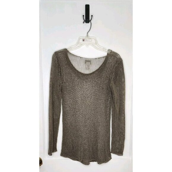 Size Small Soft Surroundings Bronze Crochet Knit Top Beach Coverup - Picture 2 of 4